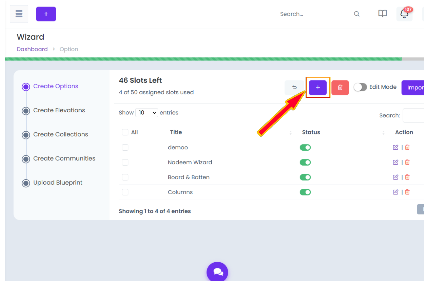 Create New Option